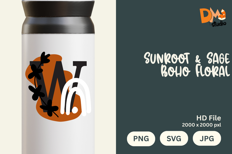Sunroot & Sage Boho Floral Monogram