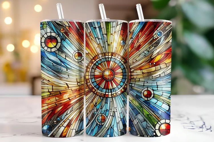 Stained Glass Tumbler Wrap | Sublimation | Tumblers
