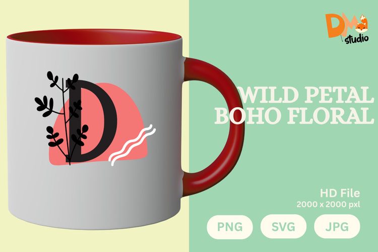 Wild Petal Boho Floral Monogram