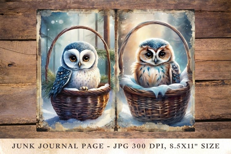 Printable Junk Journal Pages old town owl 1 example image 1