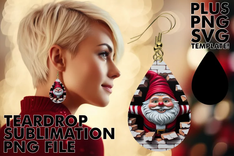 Colorful Gnome Teardrop Earring Art Collection