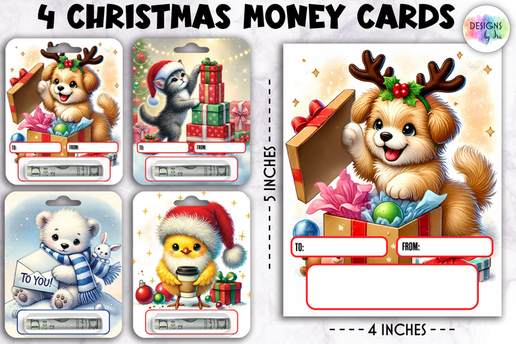 Christmas Money Cards, Printable Gift Card Holders