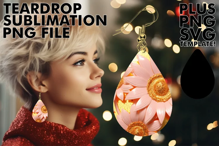 Sublimation Elegance: 3D Teardrop Beauty