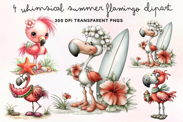 Cute Flamingo Clipart Image 9