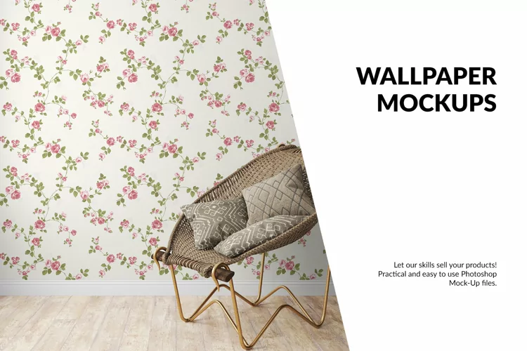 Wallpaper and Wall Decals Mockup Pack