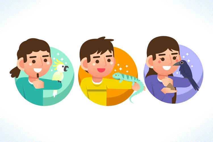 People Avatar Holding Animal example image 1