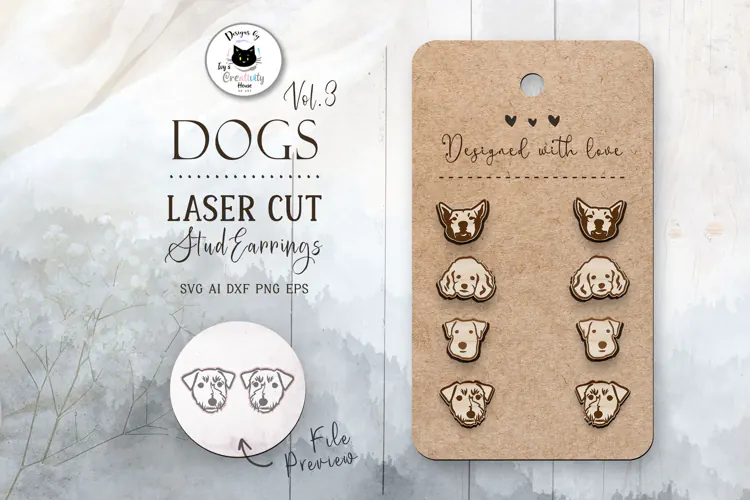 Dog Stud Earrings Vol.3 | Laser Cut Pet Jewelry
