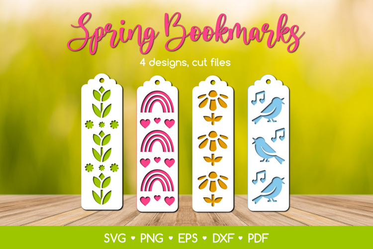 Two Layered Spring Bookmarks SVG, Spring Laser Cut Templates