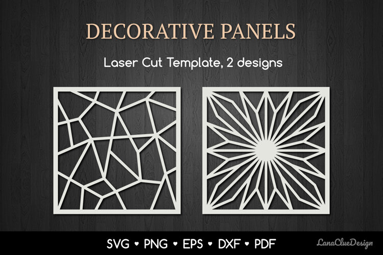 Modern Abstract Decorative Panels SVG, Laser Cut Wall Art example image 1
