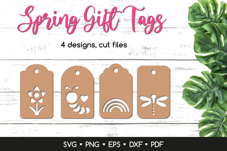 Cute Spring Gift Tags SVG, Spring Paper Cutting Templates