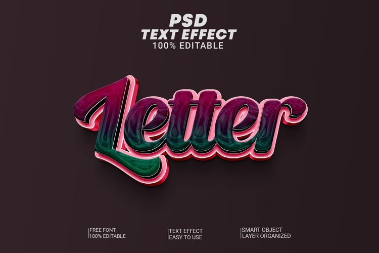 Letter 3d Editable Text Effect Style example image 1