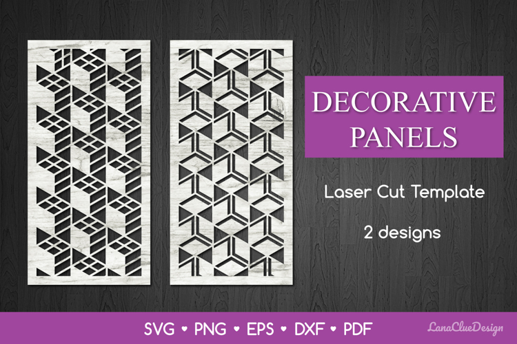 Abstract Geometric Vertical Panels SVG, Laser Cut Template