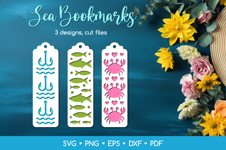Layered Ocean Bookmarks SVG Laser Cut Files, Summer Papercut