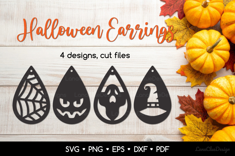 Teardrop Halloween Pendant or Earrings SVG Cut Files