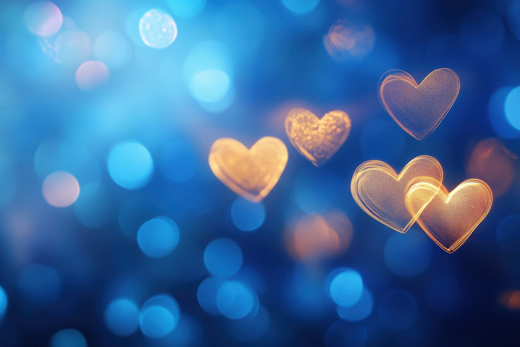 Golden Light Heart Bokeh | Romantic Abstract Love