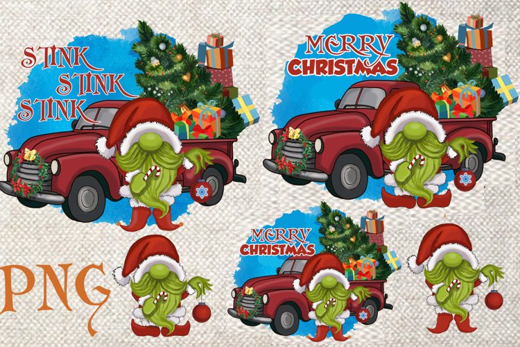 christmas Gnome PNG, Green Christmas bundle gnome