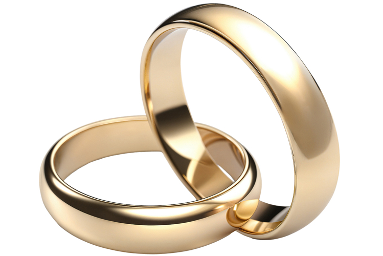 gold rings, transparent background