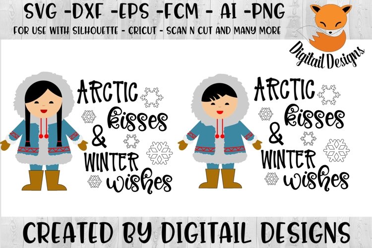 Arctic Kisses SVG for Silhouette, Cricut example image 1