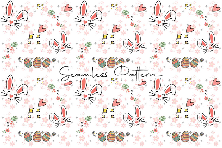 Whimsical Bunny Garden Floral Pattern
