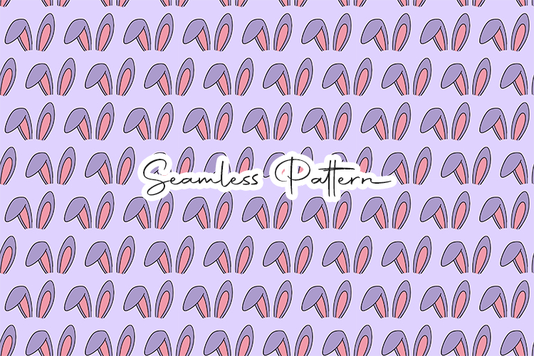 Purple Bunny Ear Seamless Pattern