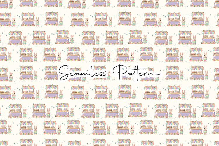 Easter Market Stand Seamless Pattern