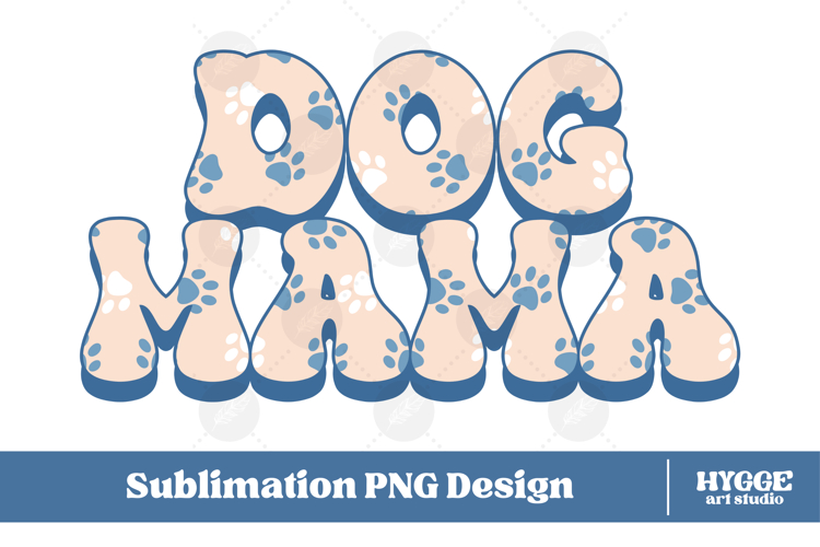American Dog Mama 4th of July USA Paw DTF Sublimation PNG