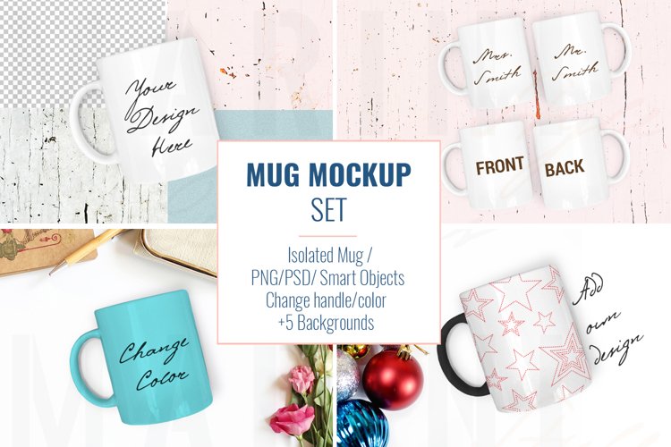 Mug mockup BUNDLE, Coffee Mug Mockup Set, Stock Photo 873 example image 1