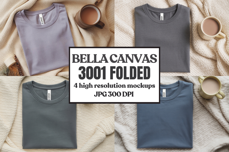 Christmas Bella Canvas 3001 Folded Tshirt Mockup