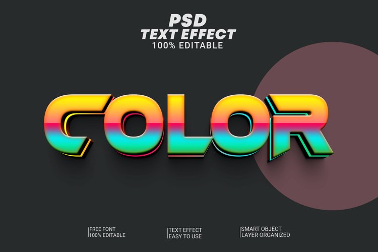 Color 3d Editable Text Effect Style example image 1