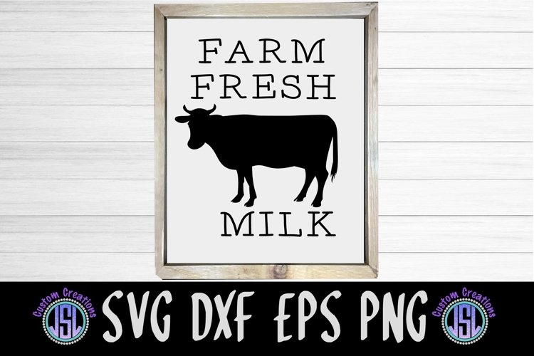 Farm Fresh Milk Cow SVG Cut File