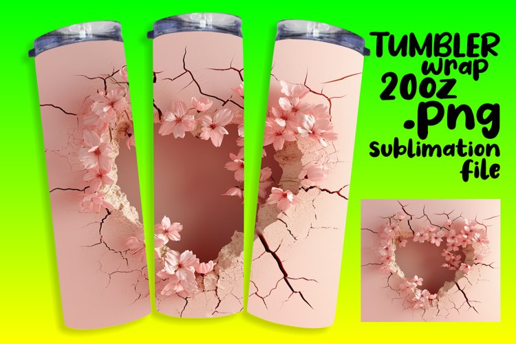 Elegant Petal Heart Tumbler Design