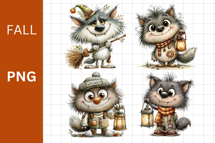 Fall PNG, Halloween PNG, Wolf PNG,