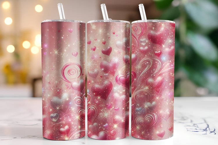 Hearts Valentines Day Tumbler Wrap Sublimation