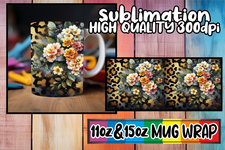 Colorful dreams 11oz 15oz sublimation wrap, Leopard Prints