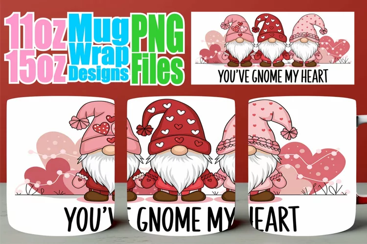 Splendid days sublimation mug wrap, Love Gnome