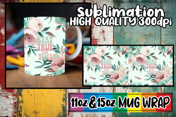 Radiant evenings 11oz 15oz sublimation wrap, Flower Quote example image 1