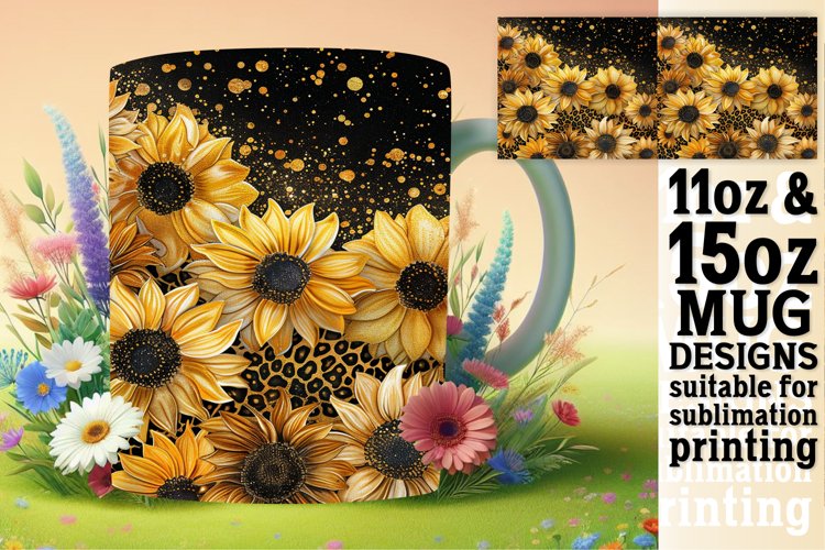 Leopard Bloom Glitter Mug Design example image 1