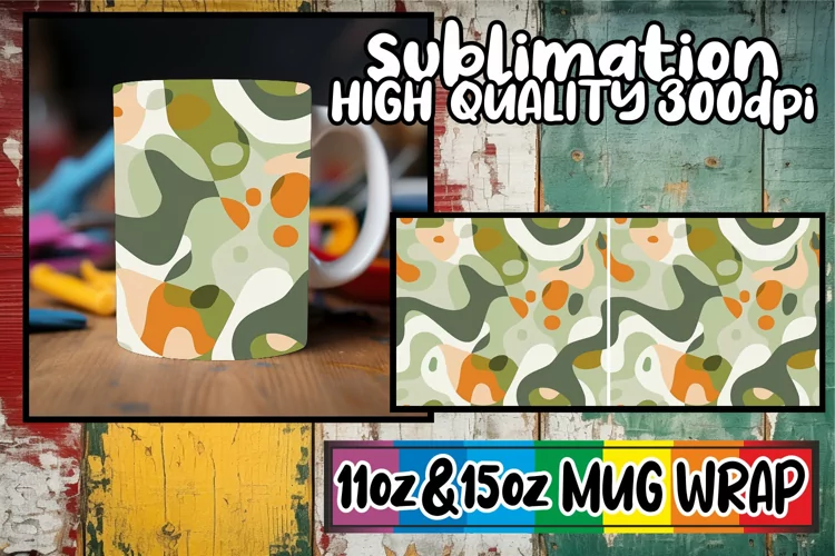 Spring Abstract Landscape Mug Wrap Sublimation 11oz 15oz