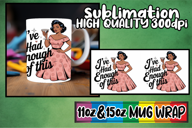 Joyful nights sublimation mug wrap, Mom Life