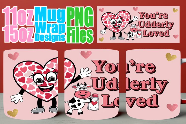 Wholesome escapes 11oz 15oz sublimation wrap, Valentines example image 1