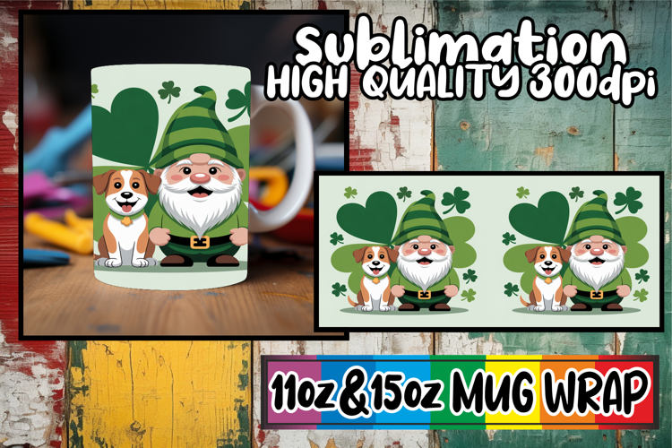 Joyful whispers 11oz 15oz sublimation wrap, St Patricks