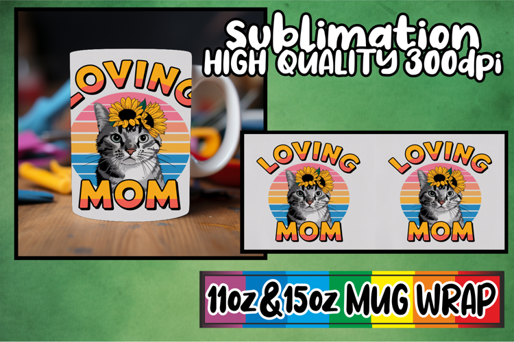 Cozy vibes 11oz 15oz mug wrap, Cat Lover