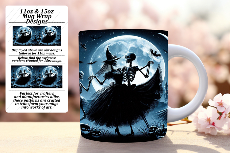 Chic 15oz Mug Wrap Png Template , Horror Halloween