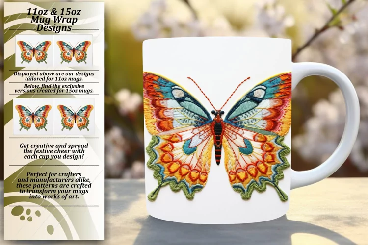 Delicate Butterfly Mug Wrap Elegance