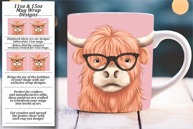 Love in Every Sip: Boho Watercolor Animal Mug Wraps example image 1
