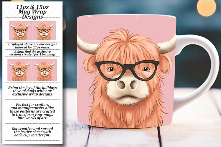 Love in Every Sip: Boho Watercolor Animal Mug Wraps