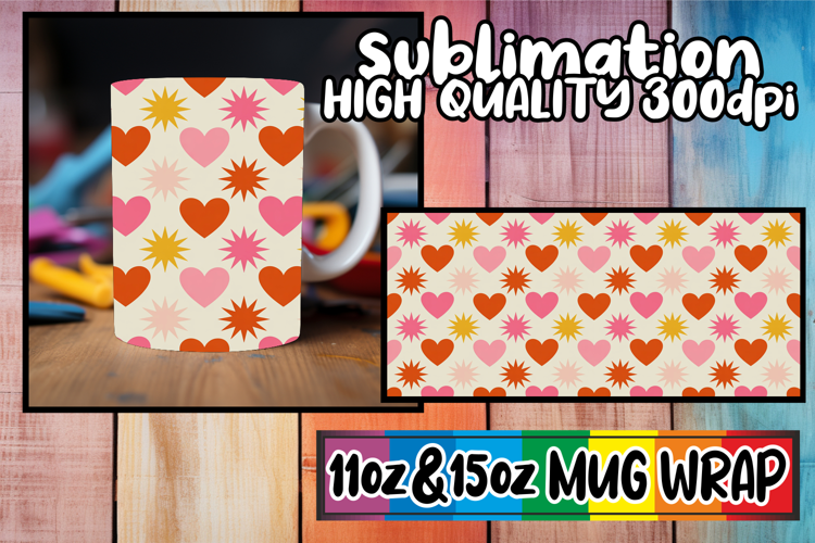 Joyful evenings 11oz 15oz sublimation wrap, Valentine's Patt
