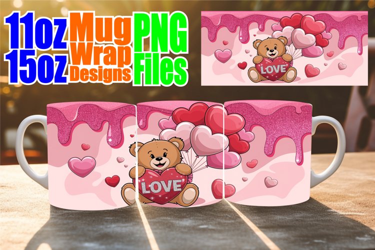 Luminous thoughts 11oz 15oz sublimation wrap, Love Bear