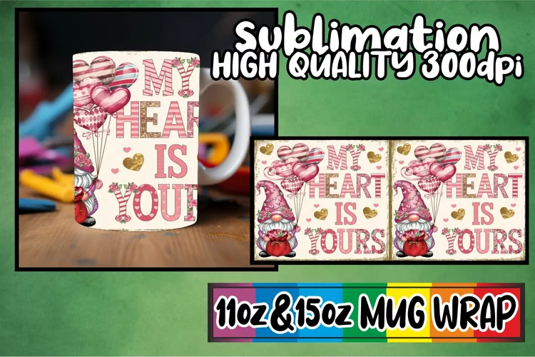 Simply stunning sublimation 11oz 15oz mug wrap, Valenines