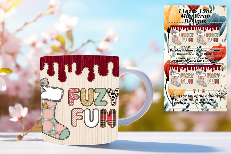 Radiant 15oz Mug Wrap Png Template , Holiday